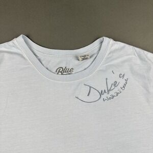 Duke's Waikiki Beach T-shirt Women's Large Light Blue Hawaii Tee 100% Cotton